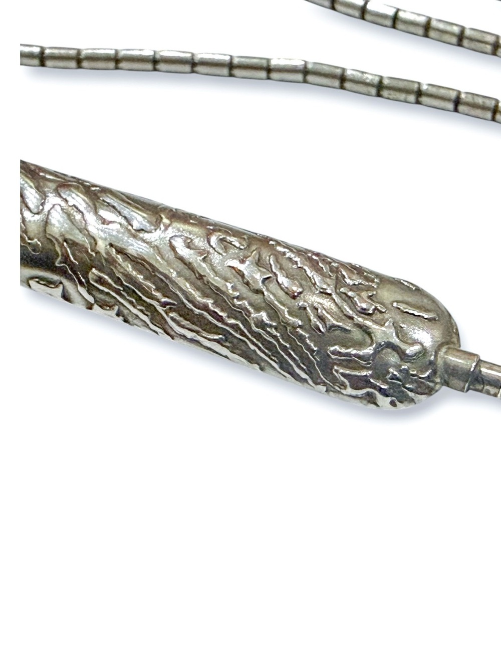 Jan Yager Unique Sterling Modernist Pillow Style Necklace with Stone Accent - Picture 9 of 16